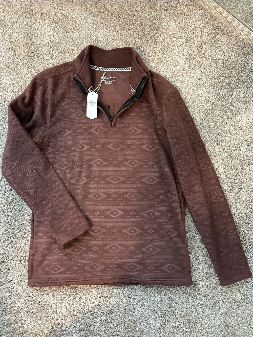 Northwest Territory Men's Chestnut Brown Quarter-Zip Sweater